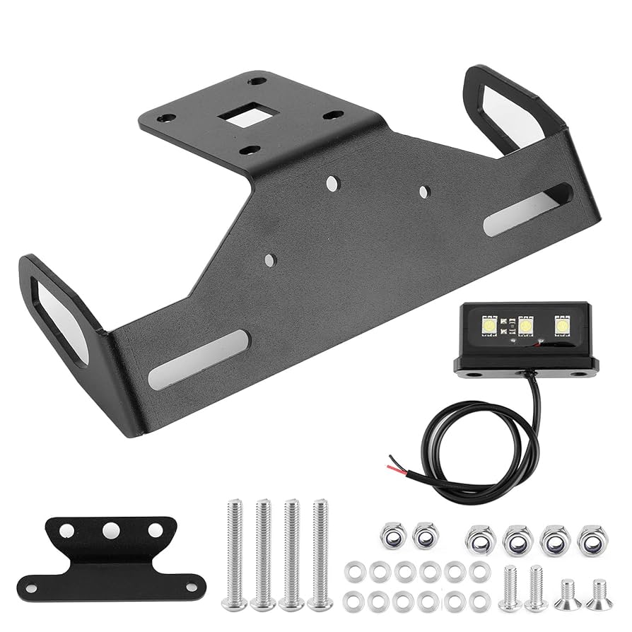 バイク用　プレート取り付け 金具　LEDライト付き。カワサキ カワサキニンジャ用LEDライト付きモーターサイクルナンバー